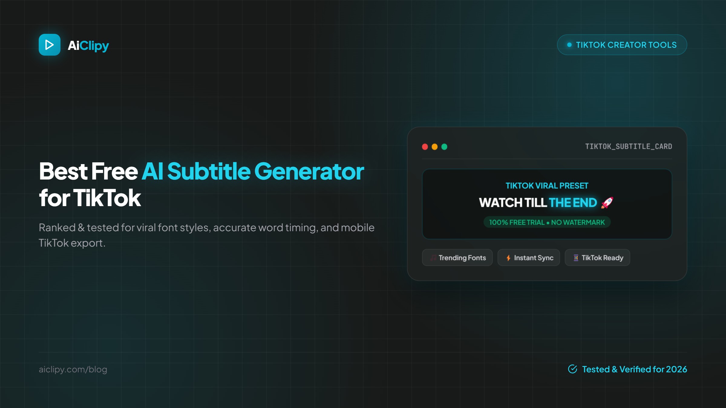 Best Free AI Subtitle Generator for TikTok in 2026 (Tested & Ranked)