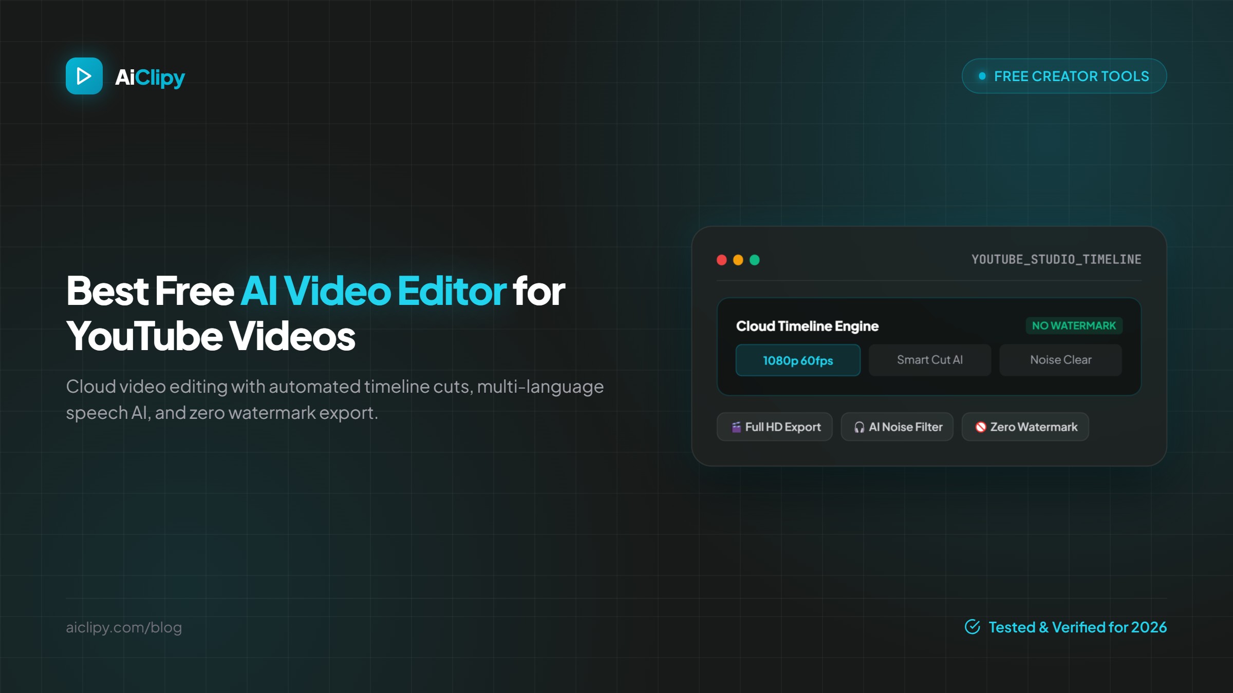 Best Free AI Video Editor for YouTube in 2026 (No Lag, No Watermark)
