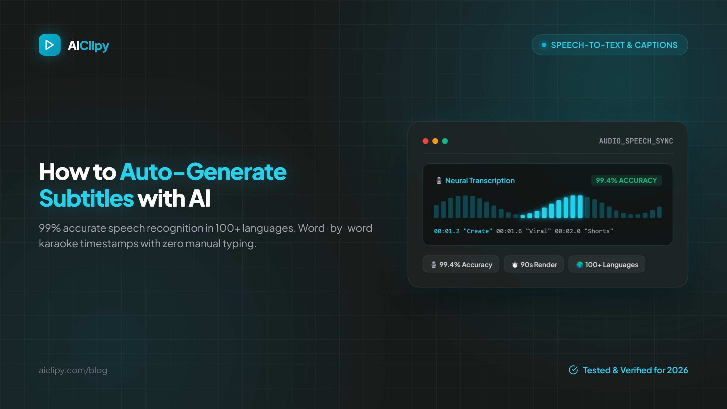 How to Auto-Generate Subtitles with AI in 2026 (99% Accurate & Free)